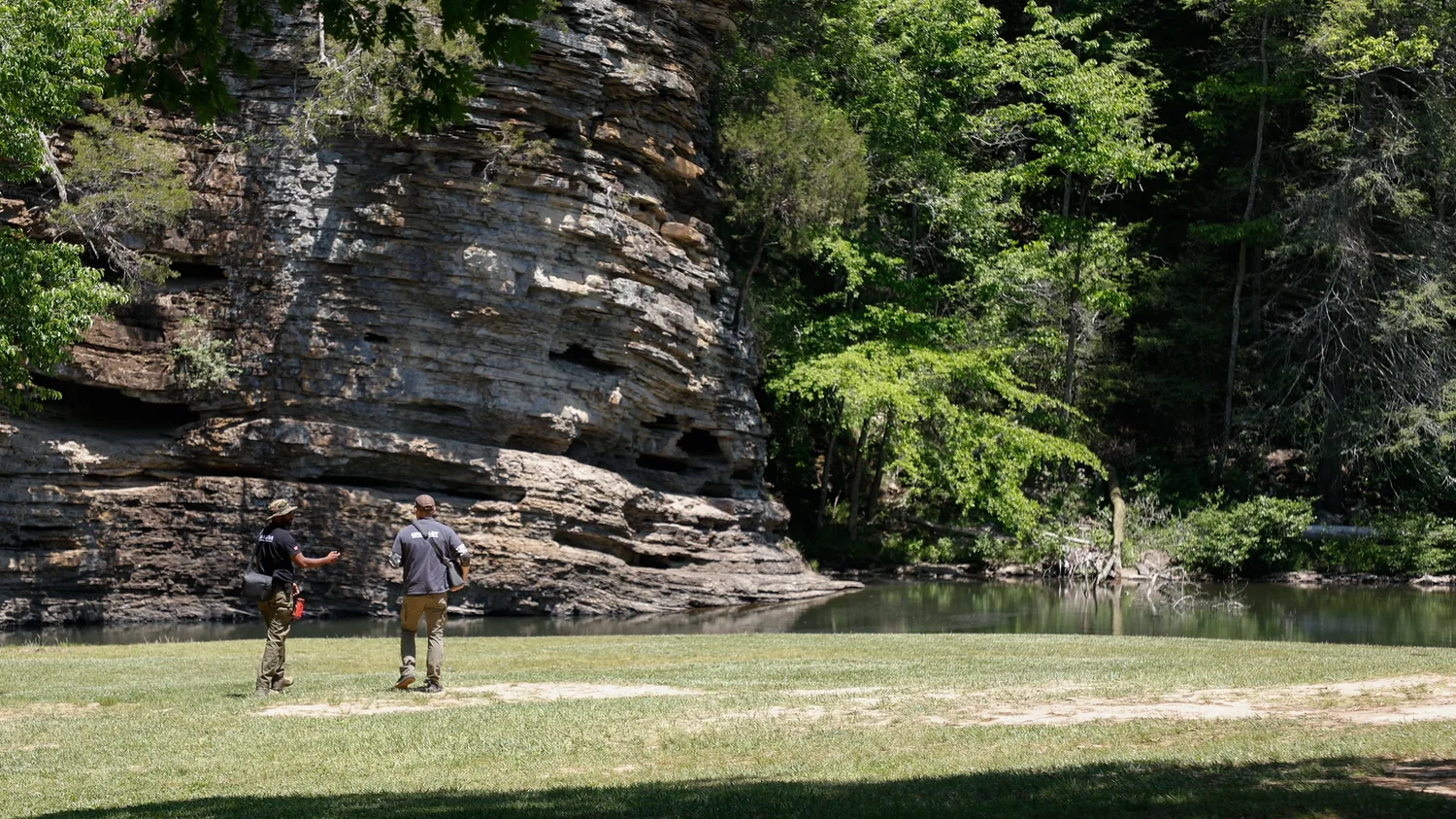 Rory Johnson conducting drone field operations in the Tennessee outdoors
