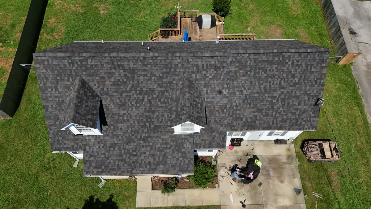 Completed architectural shingle roof replacement on a home in Murfreesboro, TN