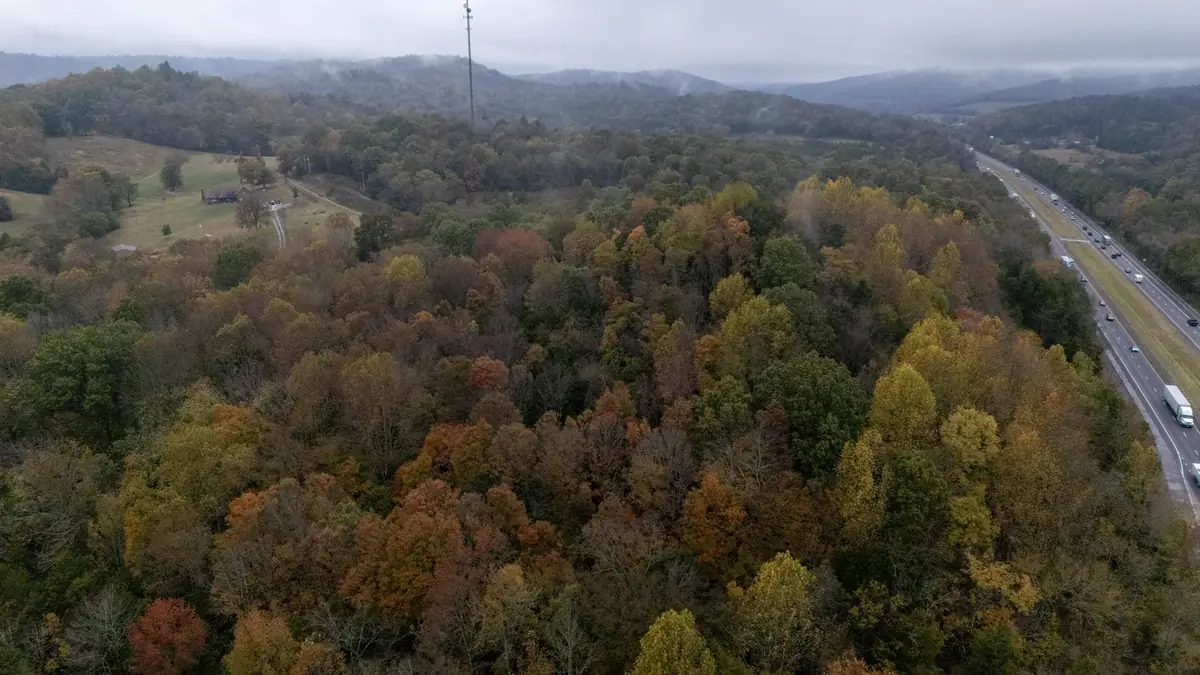 Aerial drone roof-inspection photo over Bedford County, Tennessee by Blue Raider Roofing & Contracting