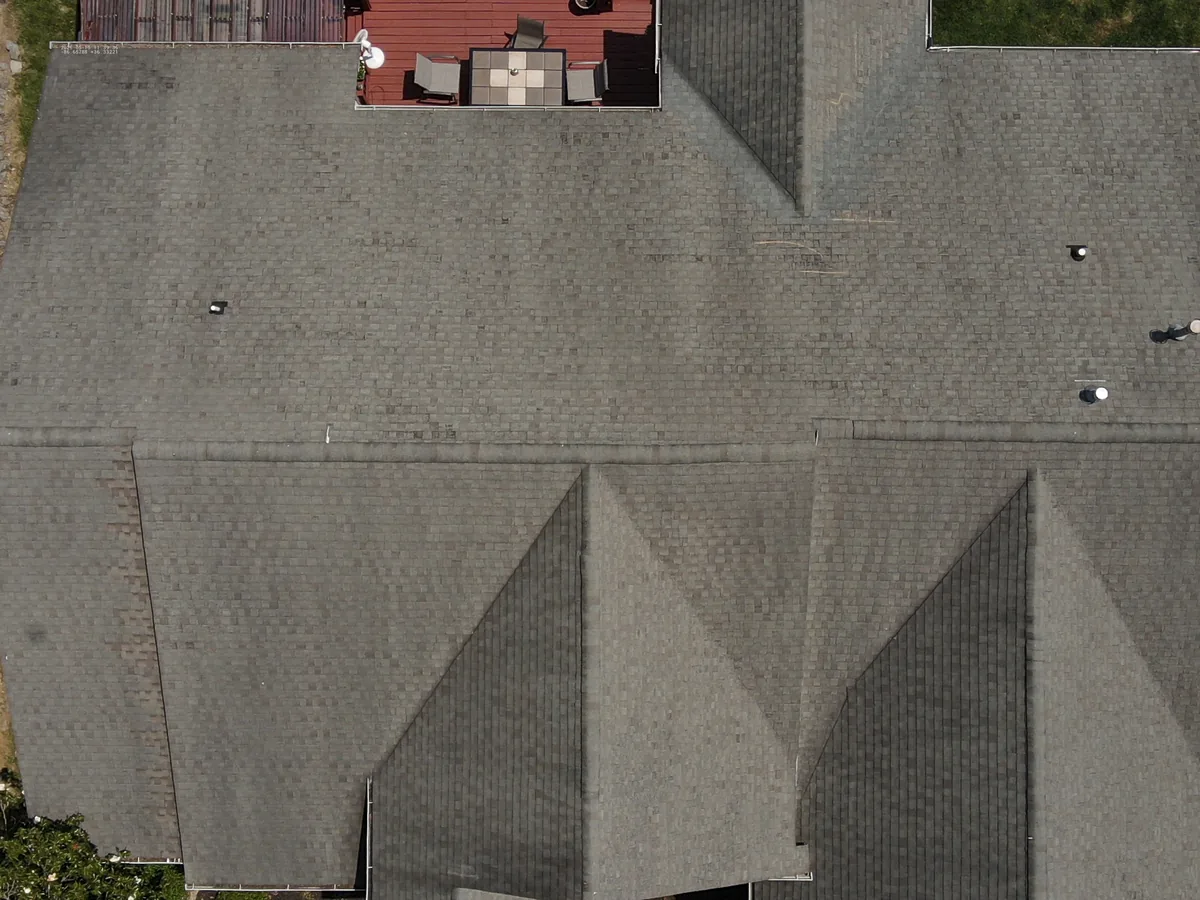 Aerial drone roof-inspection photo over Hendersonville, Tennessee by Blue Raider Roofing & Contracting