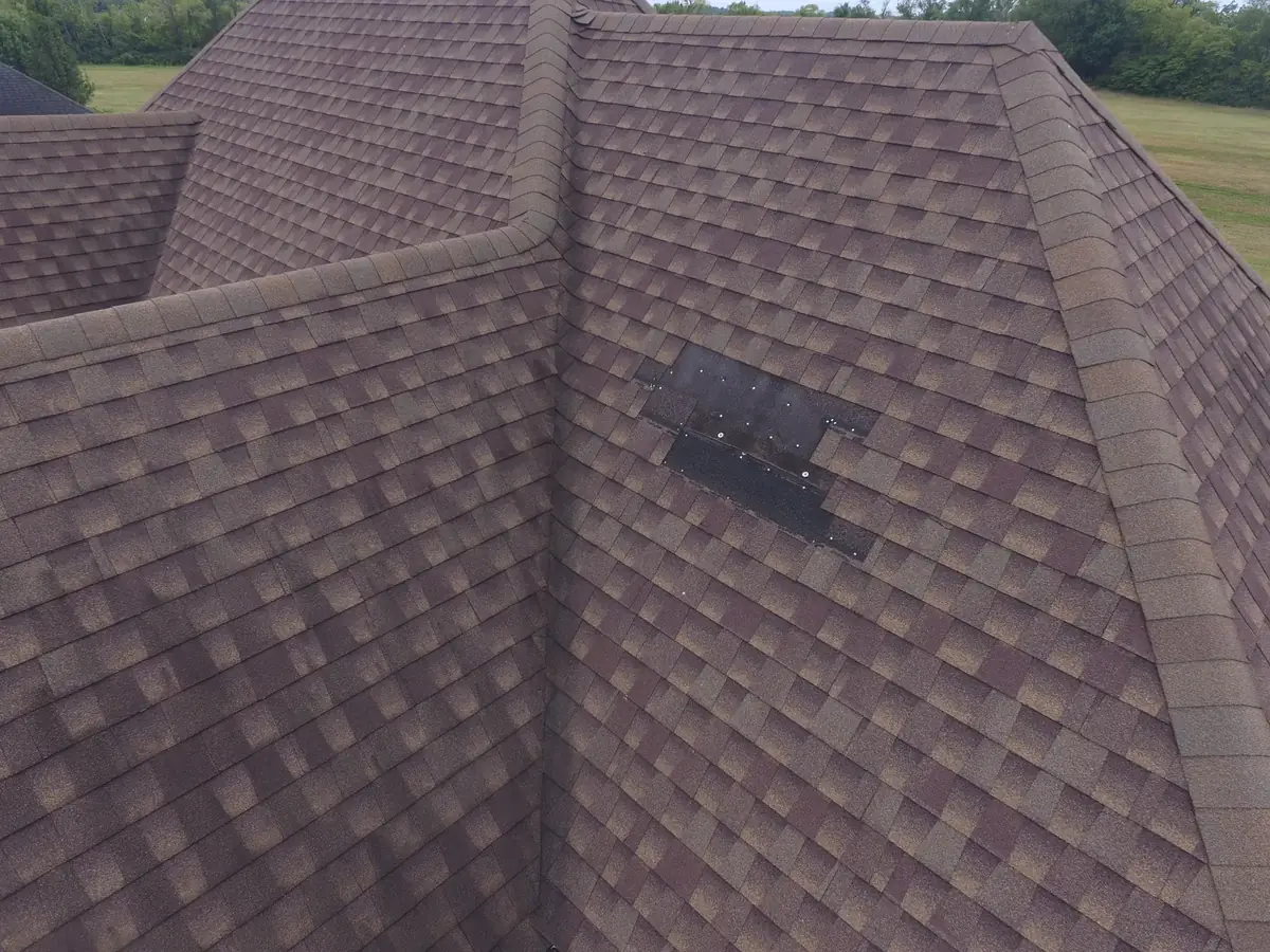 FAA Part 107 drone roof inspection in Murfreesboro, TN by Blue Raider Roofing