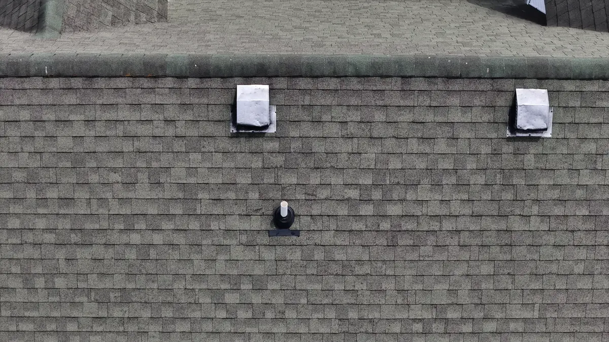 Aerial drone roof-inspection photo over Murfreesboro, Tennessee by Blue Raider Roofing & Contracting