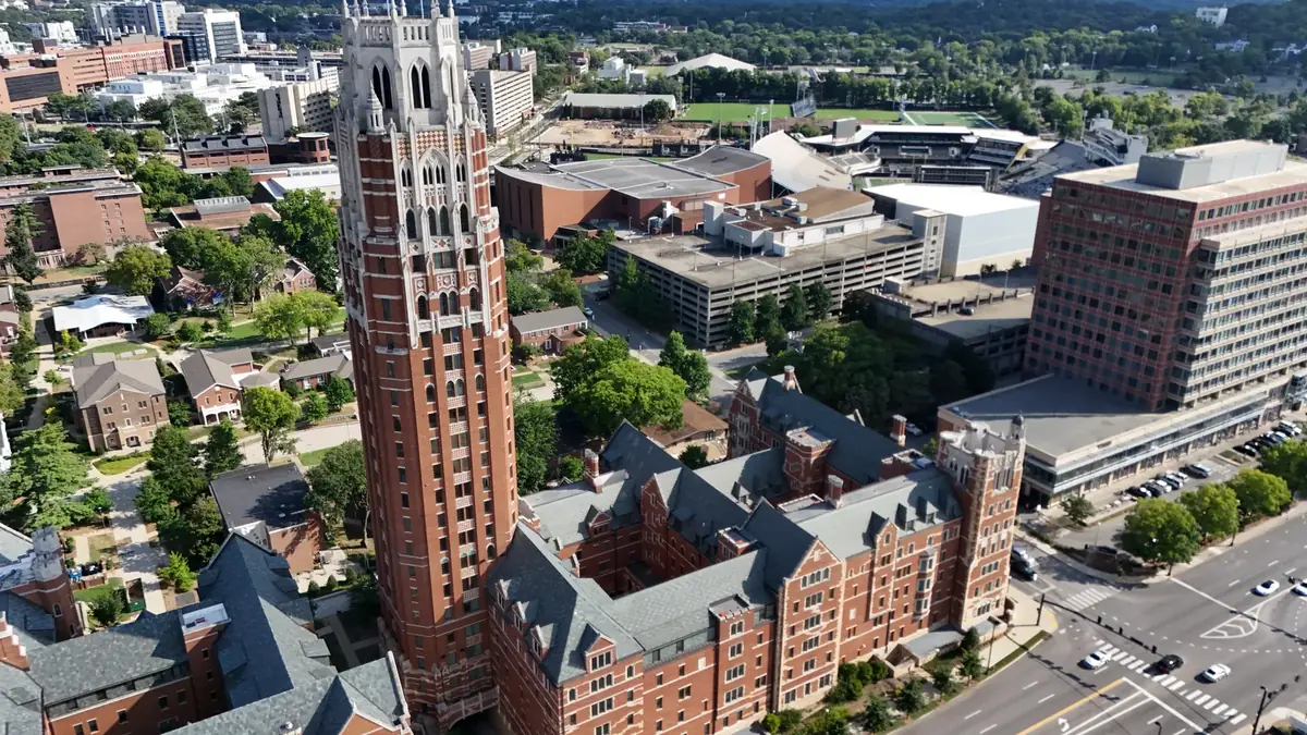 Aerial drone roof-inspection photo over Nashville, Tennessee by Blue Raider Roofing & Contracting