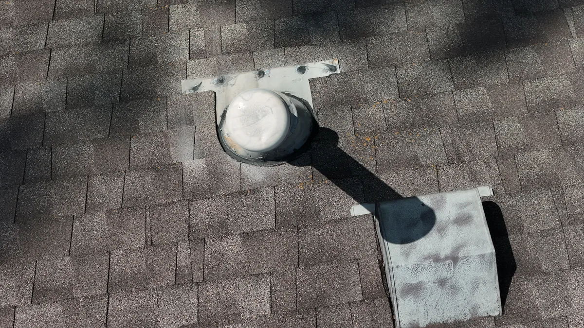 Aerial drone roof-inspection photo over Nashville, Tennessee by Blue Raider Roofing & Contracting