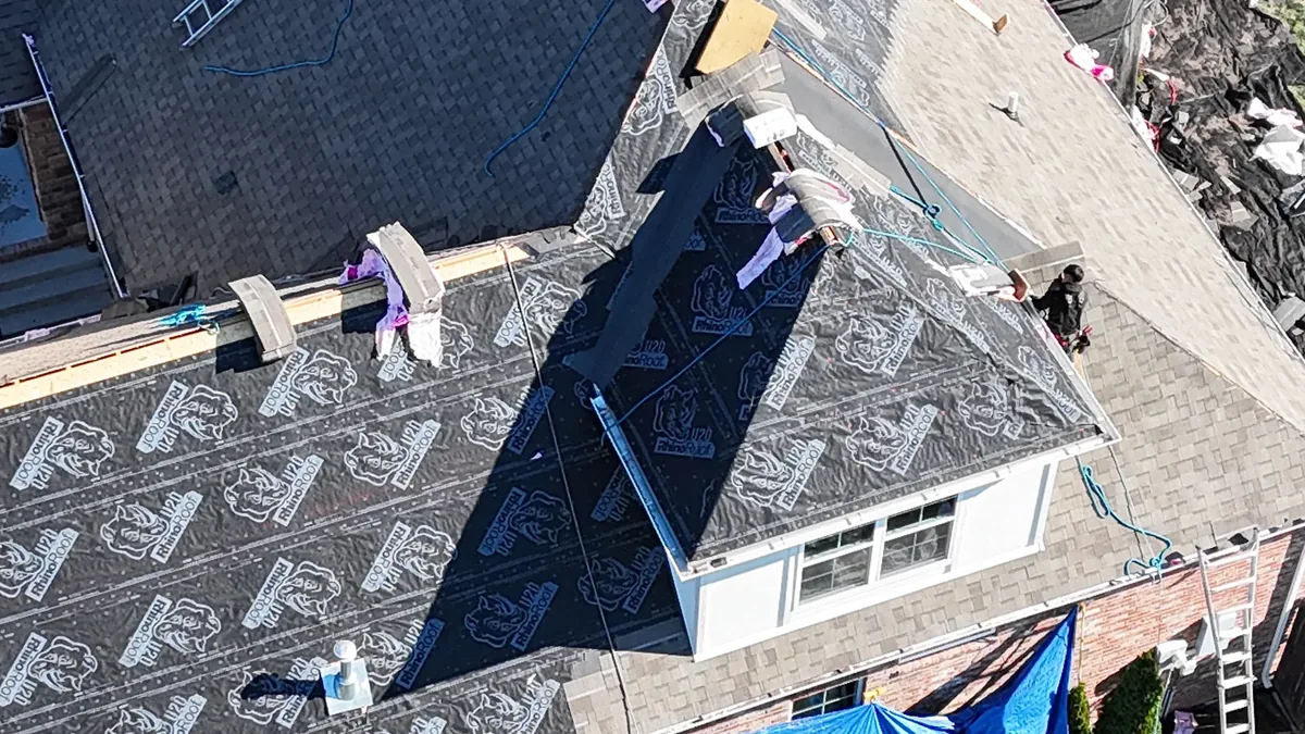 Aerial drone roof-inspection photo over Rutherford County, Tennessee by Blue Raider Roofing & Contracting