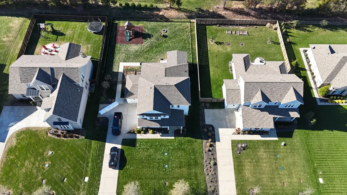 Aerial drone roof-inspection photo over Rutherford County, Tennessee by Blue Raider Roofing & Contracting