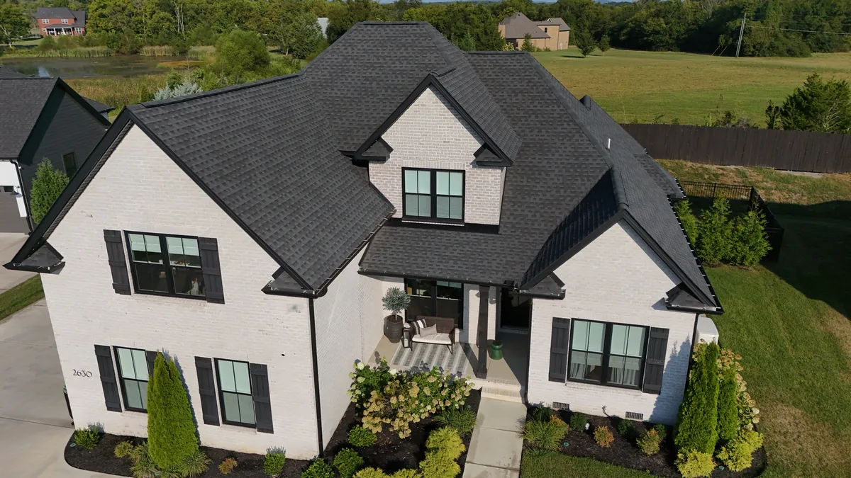 Aerial drone roof-inspection photo over Rutherford County, Tennessee by Blue Raider Roofing & Contracting