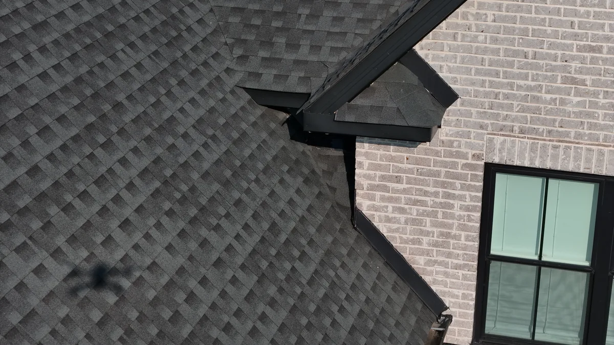 Aerial drone roof-inspection photo over Rutherford County, Tennessee by Blue Raider Roofing & Contracting