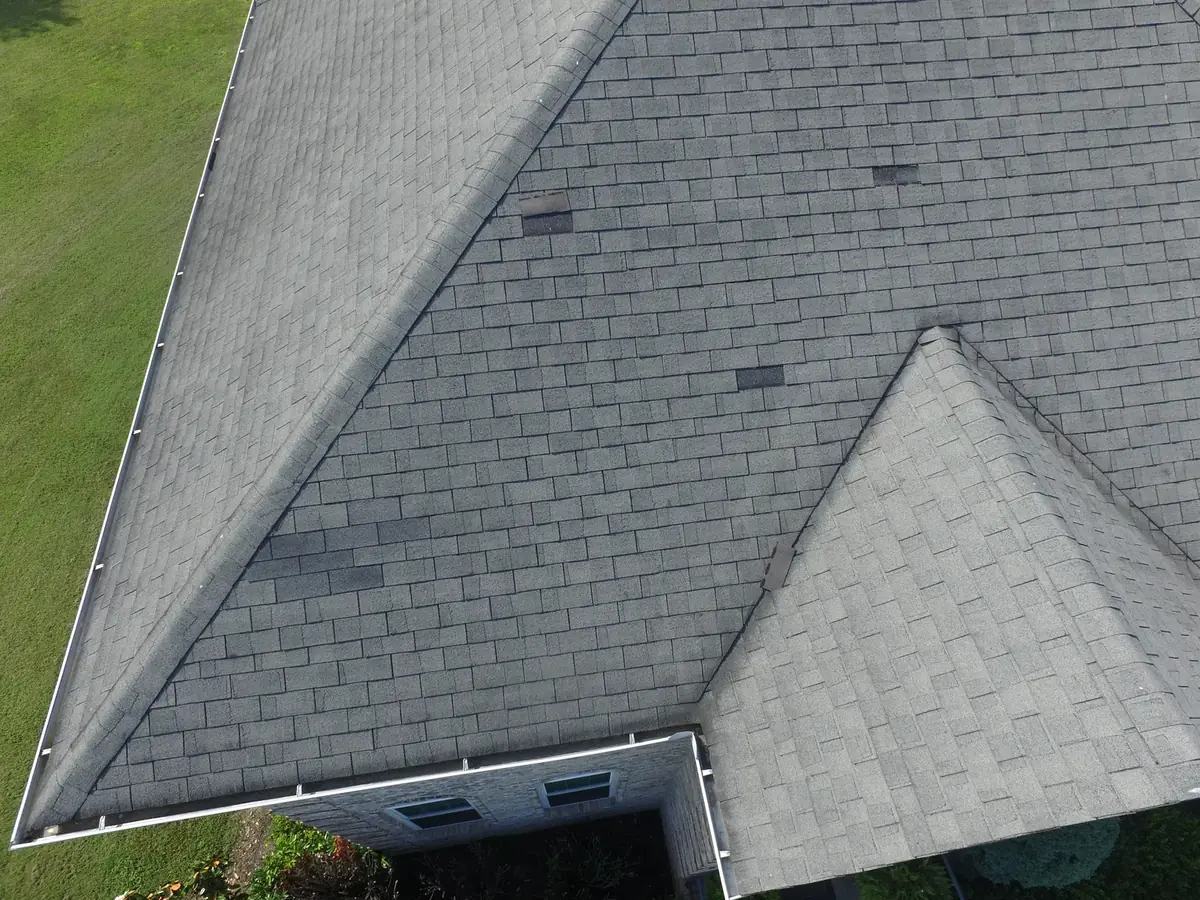 Aerial drone roof-inspection photo over Shelbyville, Tennessee by Blue Raider Roofing & Contracting