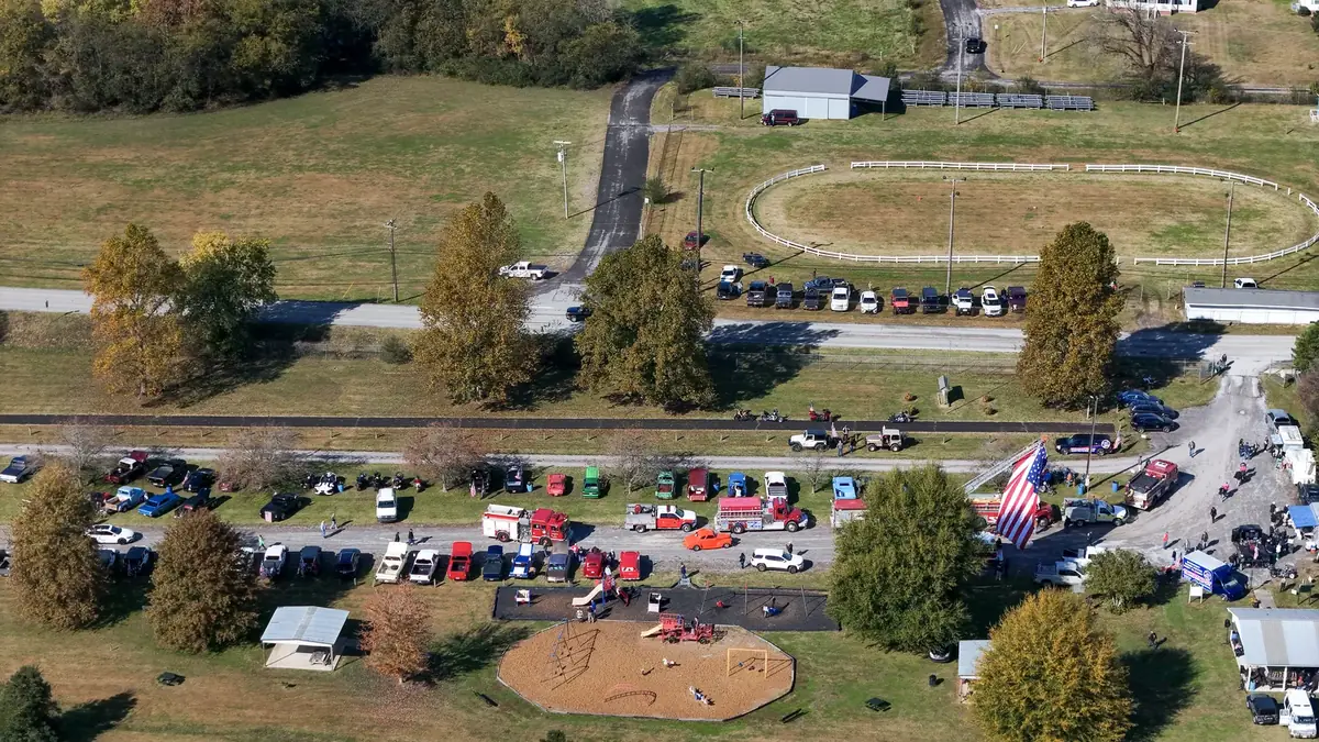 Aerial drone roof-inspection photo over Wartrace, Tennessee by Blue Raider Roofing & Contracting