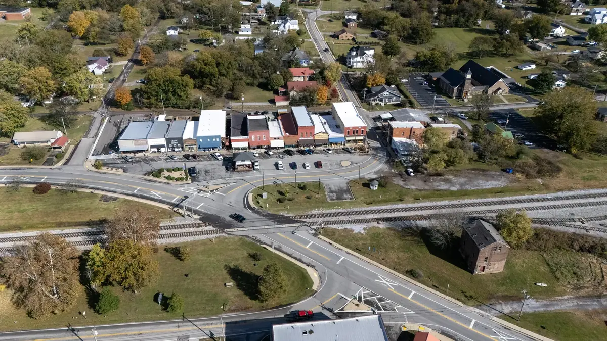 Aerial drone roof-inspection photo over Wartrace, Tennessee by Blue Raider Roofing & Contracting