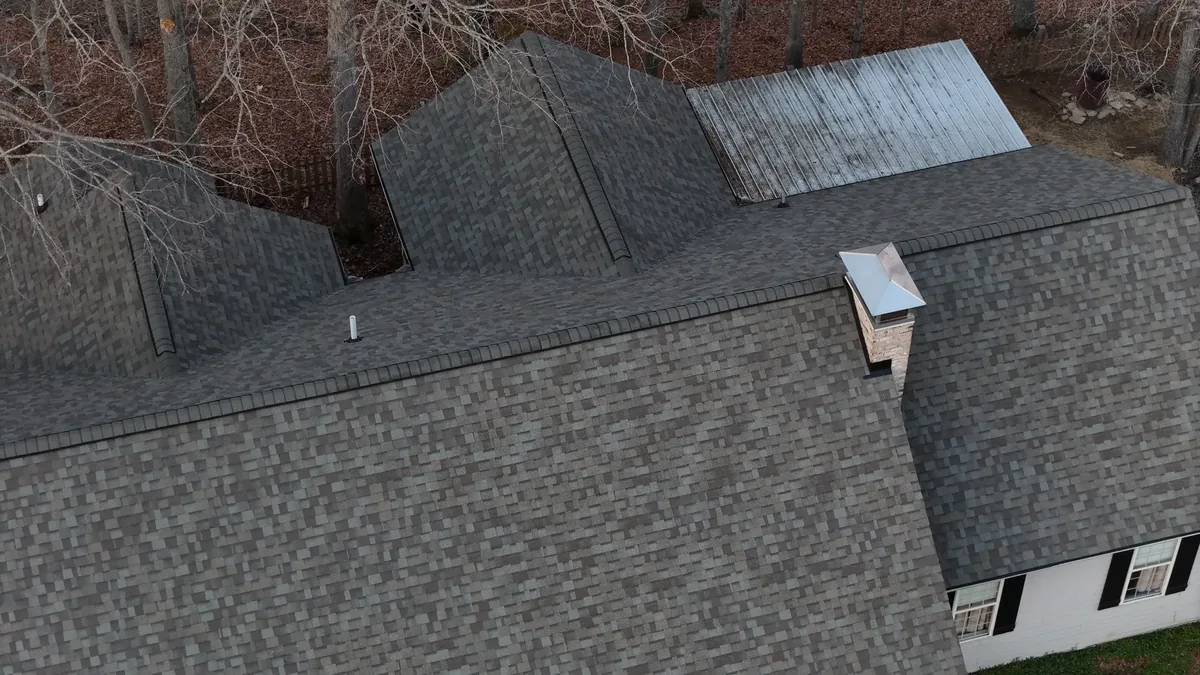 Completed shingle roof on a Bedford County, TN home