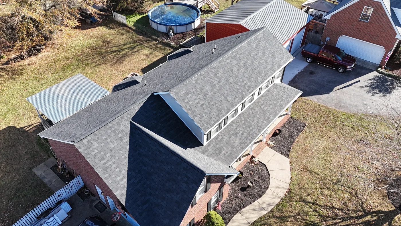 Gutters and downspout integrated with a new roof replacement