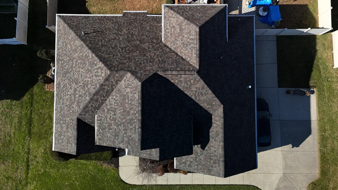New Owens Corning roof, aerial view