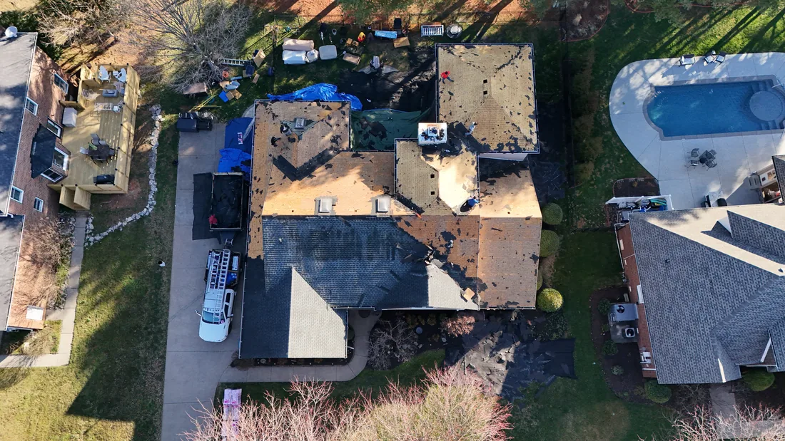 Full tear-off with our crew on site