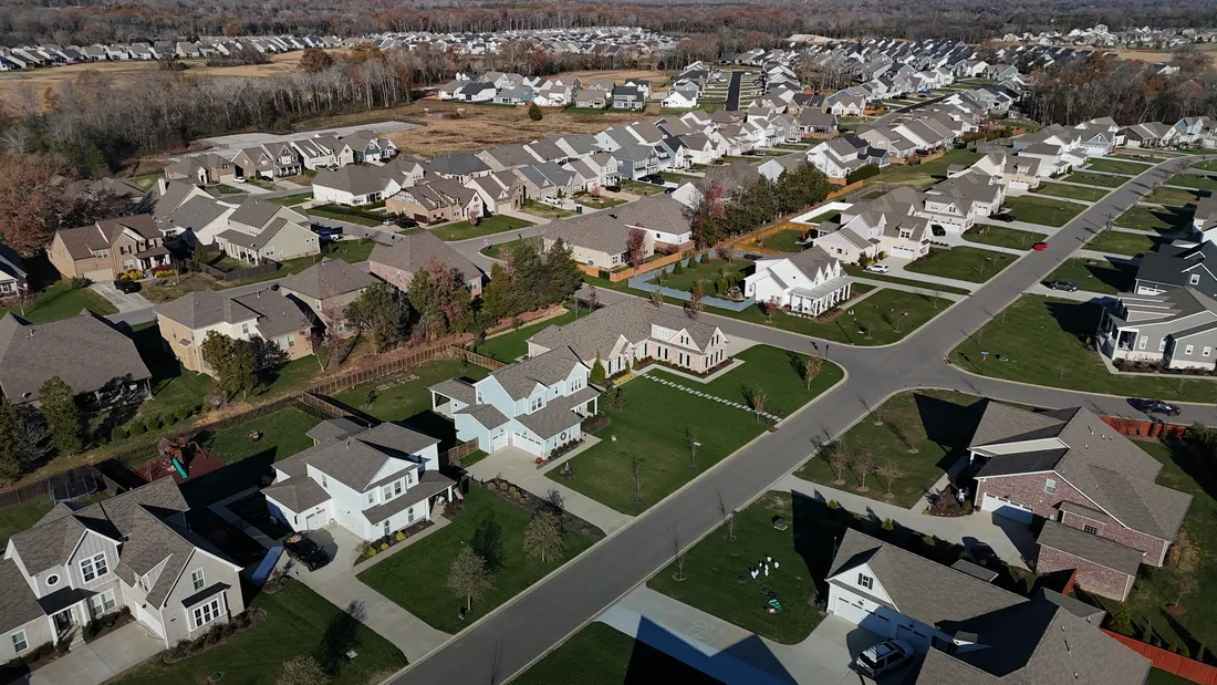 Middle Tennessee subdivision, aerial